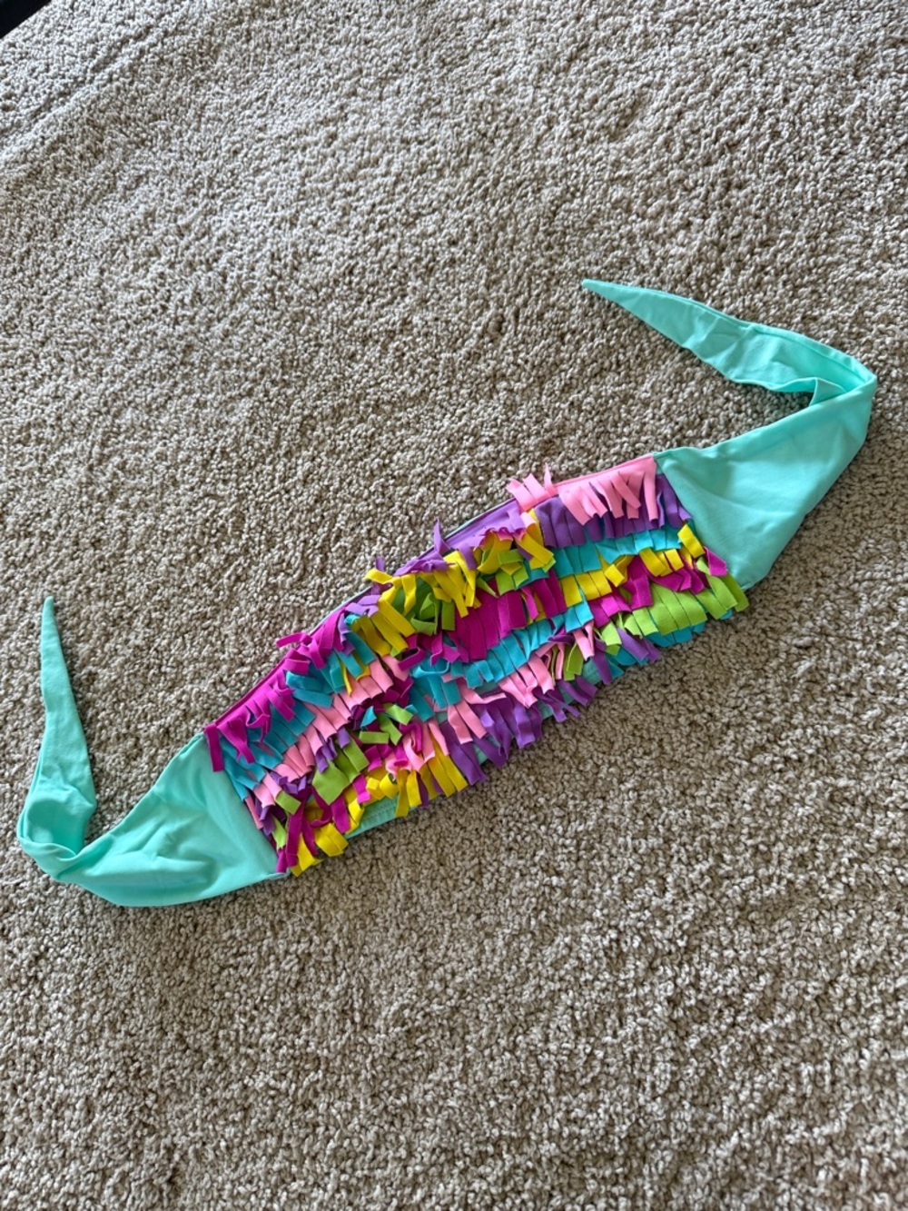 Women’s Turquoise Fringe Bandeau Bikini Top - Unbranded